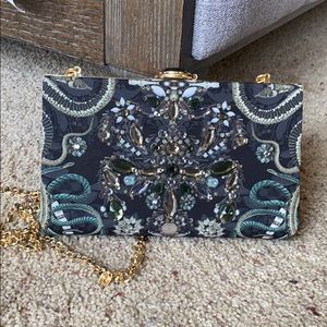 Embellished hard clutch - new